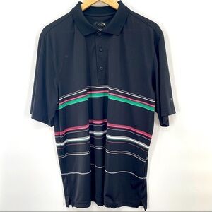 Arnold Palmer Black Stripped Golf Polo Size L